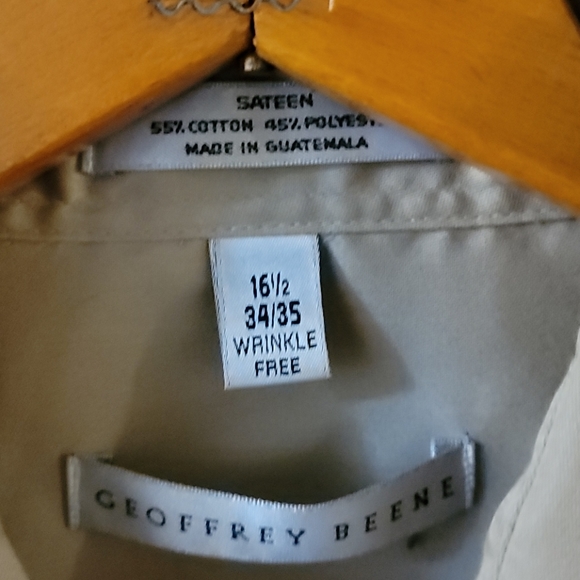 Geoffrey Beene Dress Shirt Sz 16 1/2 34/35 Sateen - Picture 5 of 6